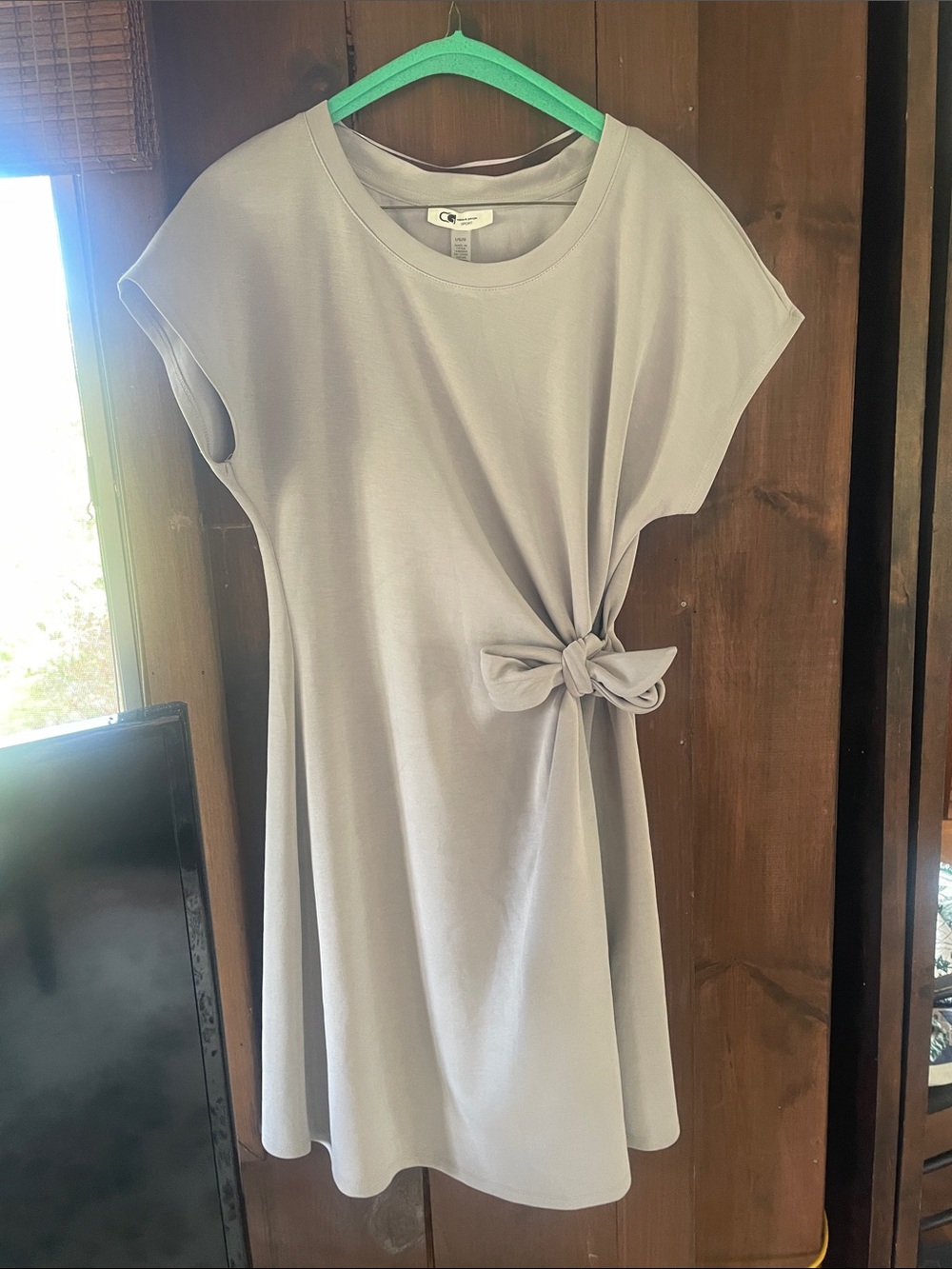 Cable & Gauge Light Gray Side-Tie Mini Dress